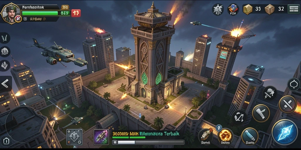 Screenshot gameplay 369ZK menampilkan menara yang berharga dan gelombang musuh.