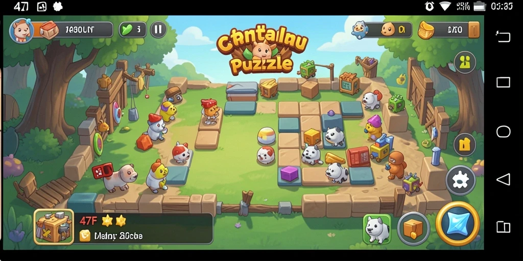 Tampilan gameplay 47F dengan puzzle yang menarik.