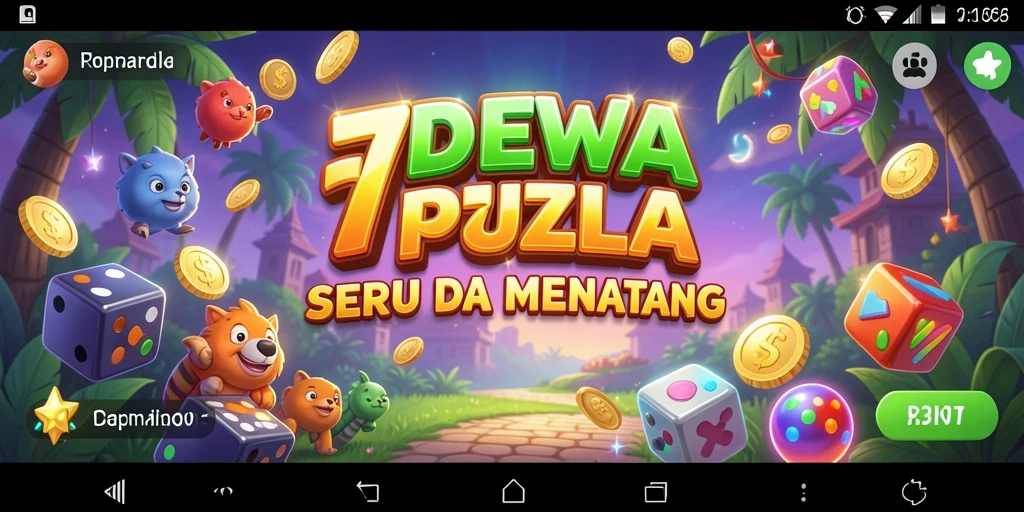 Tampilan gameplay menantang dari game Puzzle 7DEWA.