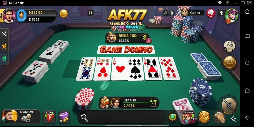 Screenshot AFK77 menampilkan serunya gameplay Domino.