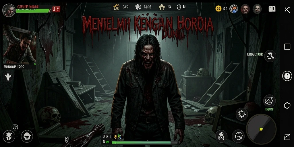 Tampilan gameplay menakutkan di C8VIP dengan suasana horror yang mencekam.