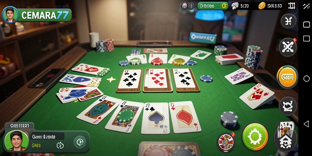 Tampilan gameplay Gaple di CEMARA77 yang menarik dan interaktif.
