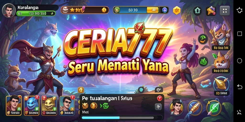 Screenshot utama CERIA777 menampilkan gameplay Adventure yang mendebarkan.