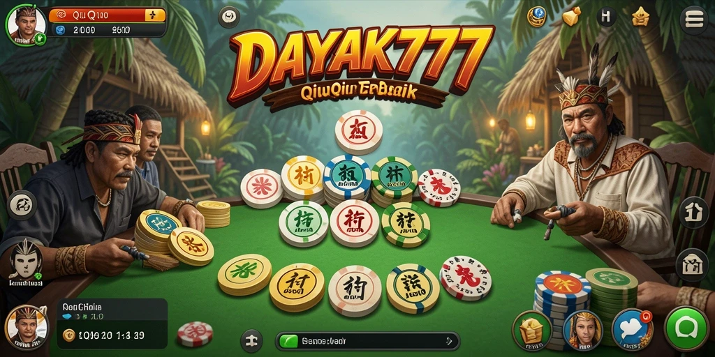 Tampilan gameplay DAYAK777 yang penuh aksi QiuQiu.