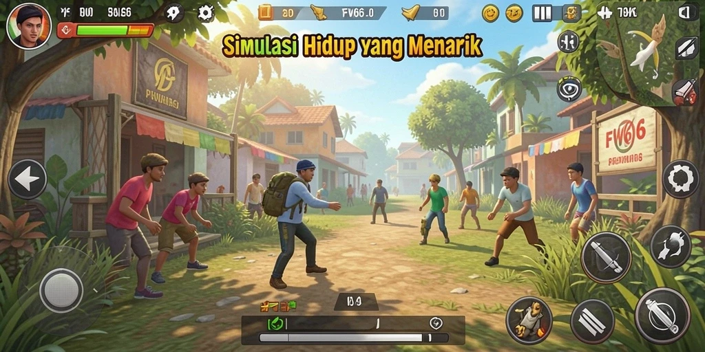 Tampilan menarik dari gameplay FW66 yang menggambarkan dunia virtual.