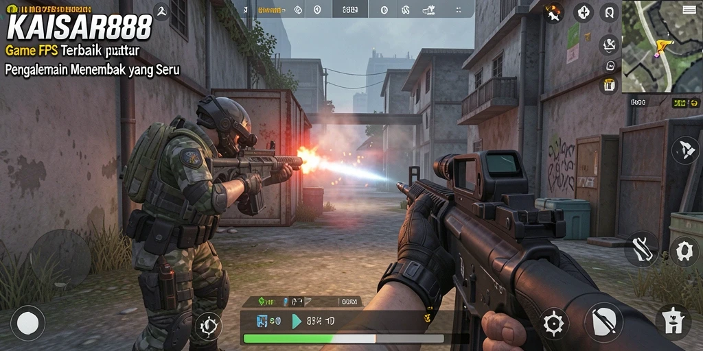 Screenshot gameplay KAISAR888 menampilkan aksi tembak-menembak yang mendebarkan.