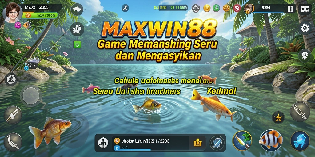 Tampilan gameplay <strong>MAXWIN88</strong> yang menampilkan aksi memancing yang mengasyikkan.